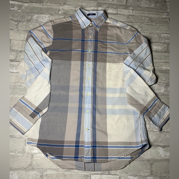 GANT: Mens Madras Fitted Long Sleeve Button Up Shirt - Picture 7 of 9